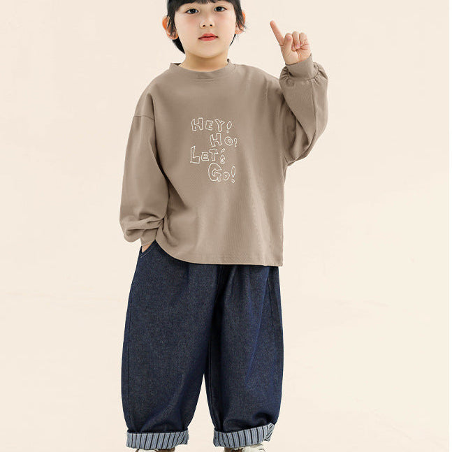 【90-140】ストライプデザインロングパンツ