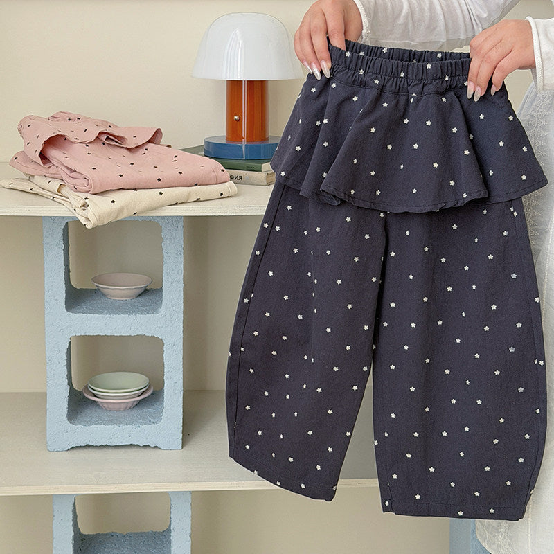 【90-150】レイヤード風星柄パンツ