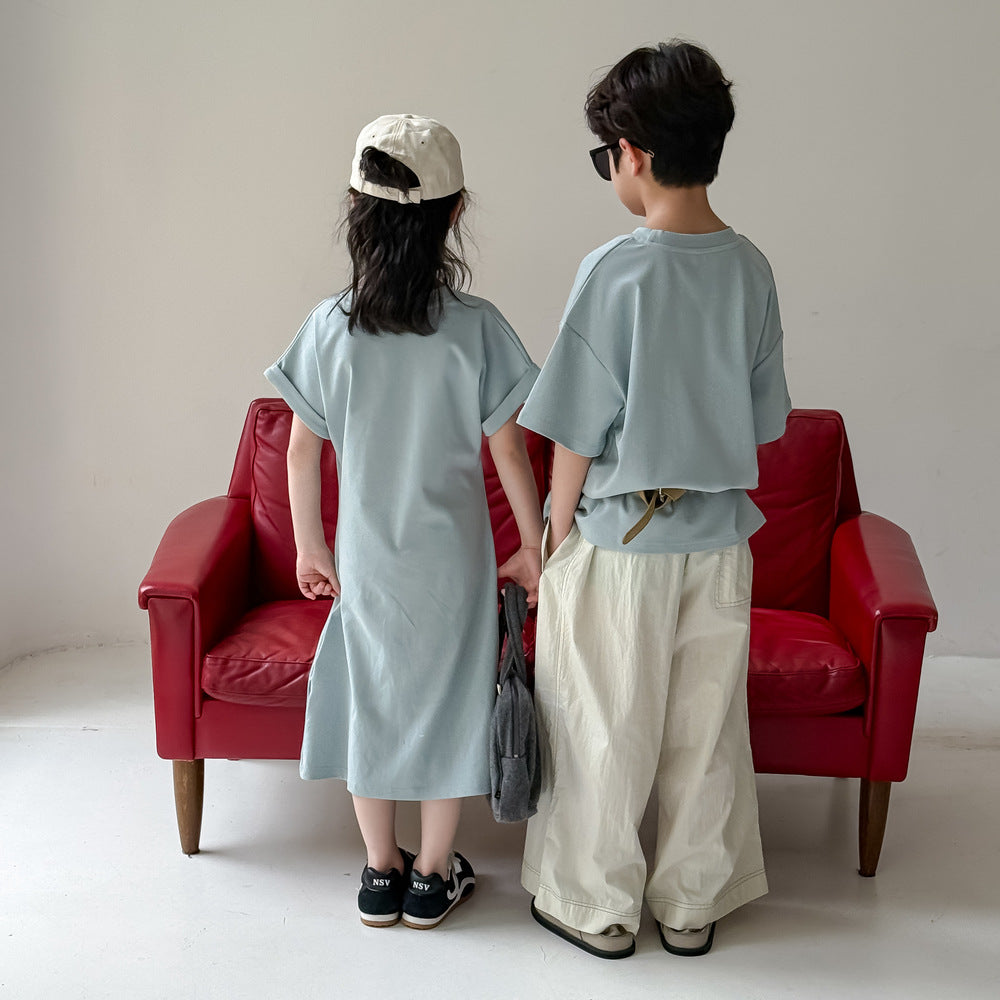 【90-150】フロントロゴTシャツワンピース