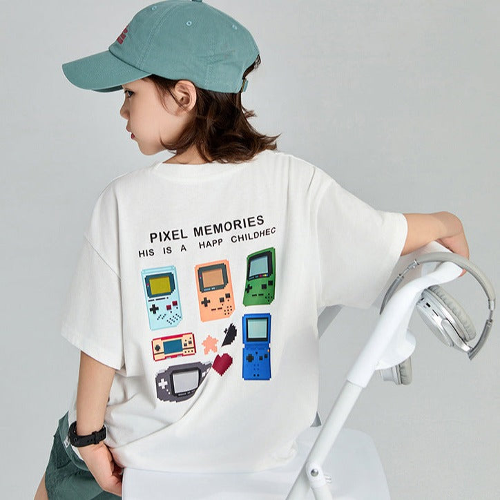 【110-150】ゲームプリントTシャツ