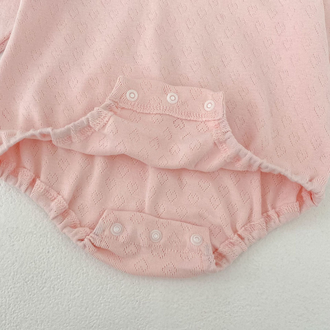 【73-90】デザインカラー長袖ロンパース