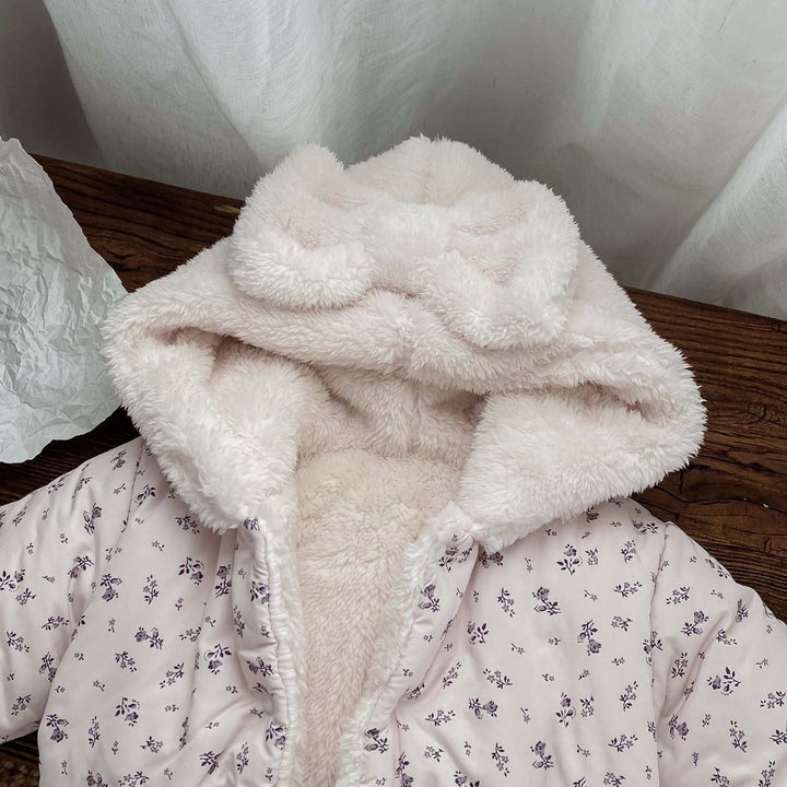 【73-100】リボンフード付きあったかジャケット