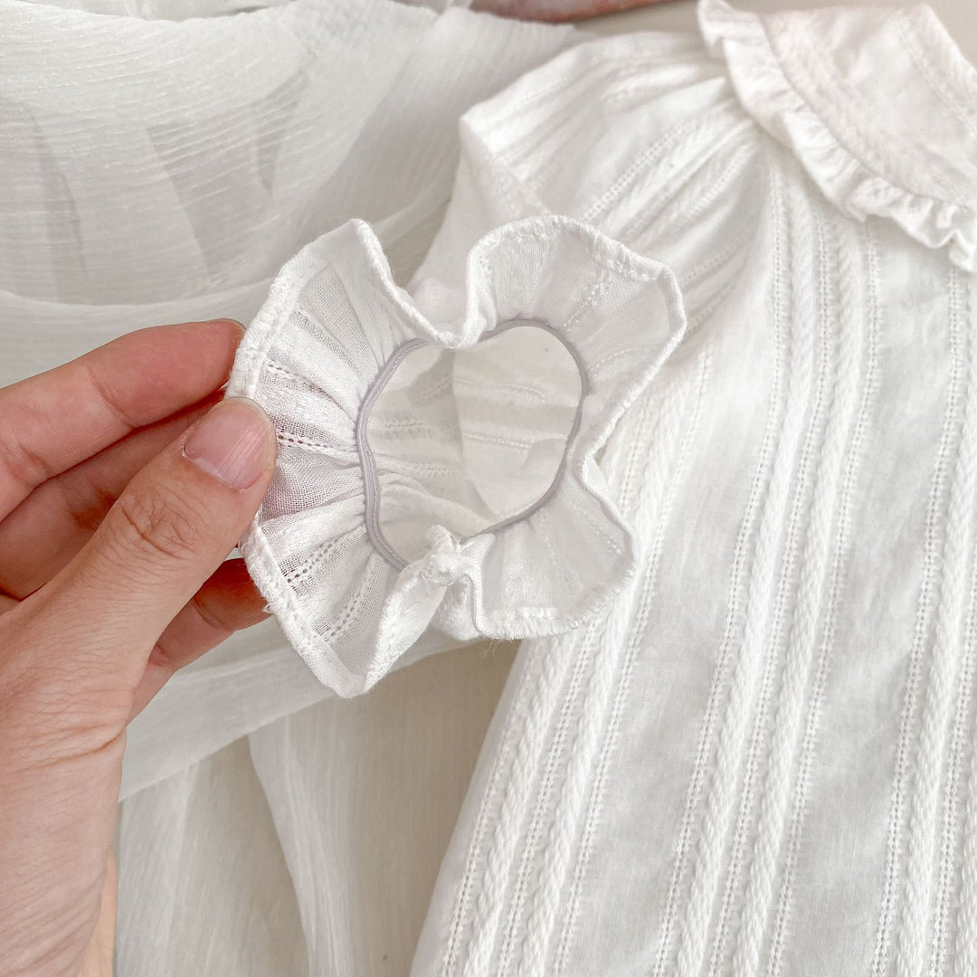 【73-120】襟付きフリルデザインシャツ