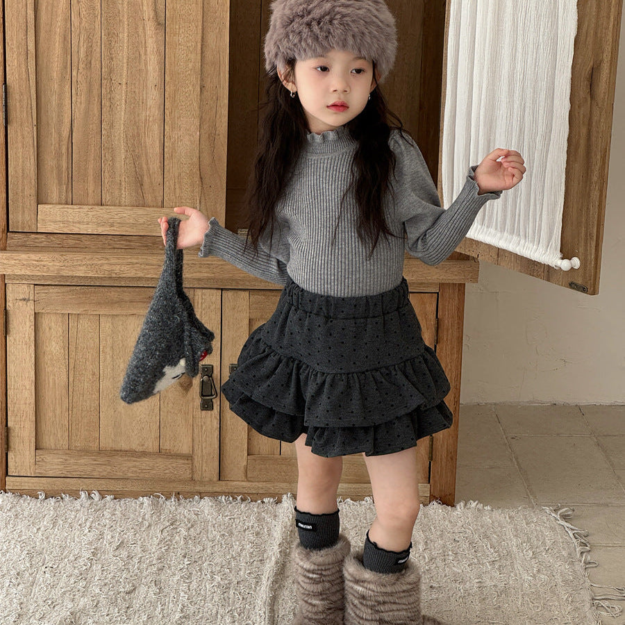 【90-150】パフスリーブハイネックセーター