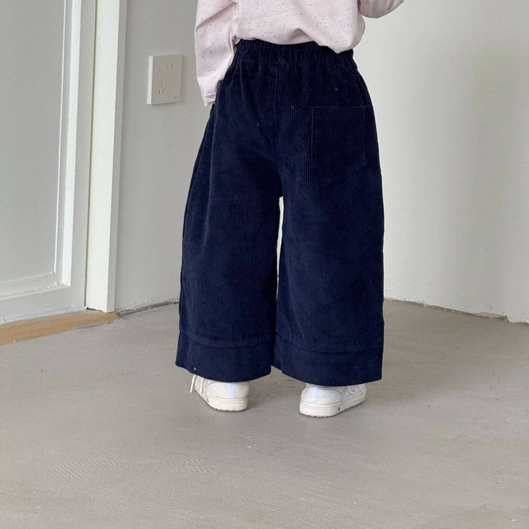 【80-150】ドッグ刺繍コーデュロイパンツ