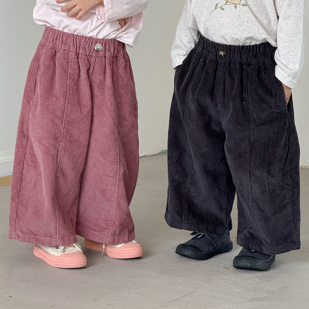 【80-150】コーデュロイワイドパンツ