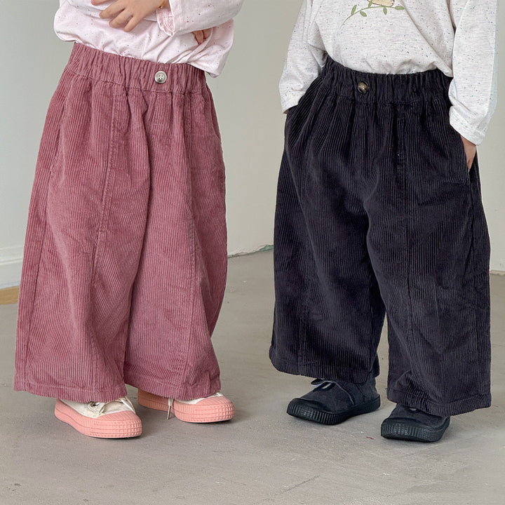 【80-150】コーデュロイワイドパンツ