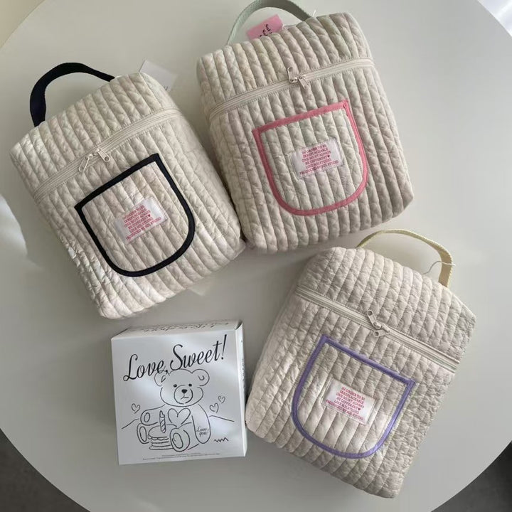 フロントポケットキルティングバッグ