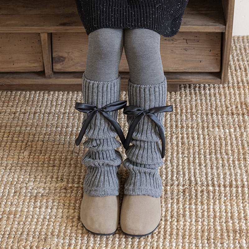 ワンポイントリボンレッグウォーマー