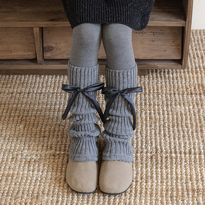 ワンポイントリボンレッグウォーマー