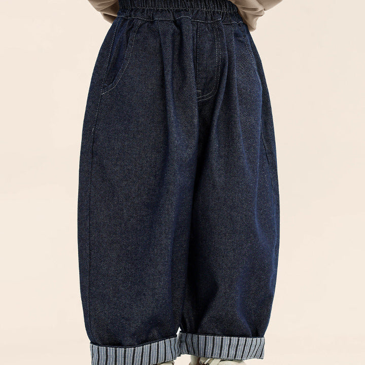 【90-140】ストライプデザインロングパンツ