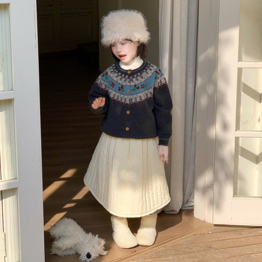 【90-140】フェアアイル柄カーディガン