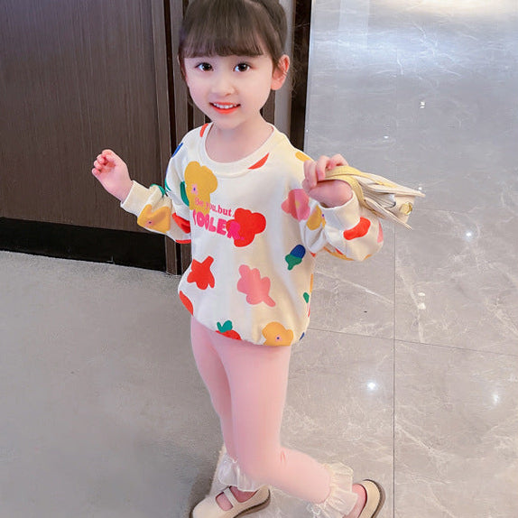 【90-140】レース＆リボンヘムレギンスパンツ