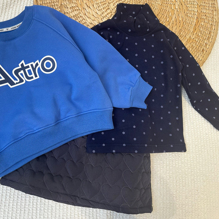 【90-140】ドット柄ハイネックカットソー