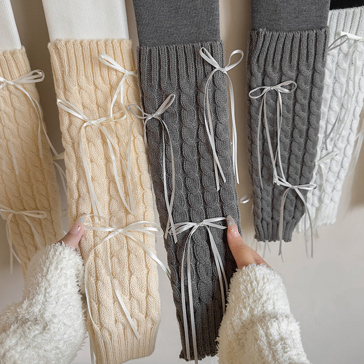 【90-150】リボンレッグウォーマーレギンス