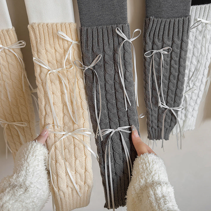 【90-150】リボンレッグウォーマーレギンス