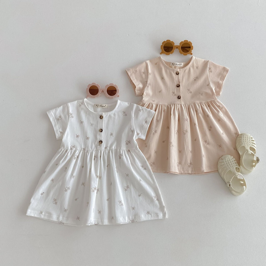 【80-130】パームツリー半袖ワンピース