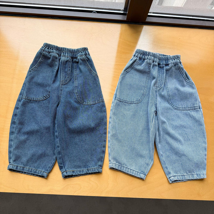 【80-150】ビッグポケットカーブデニムパンツ