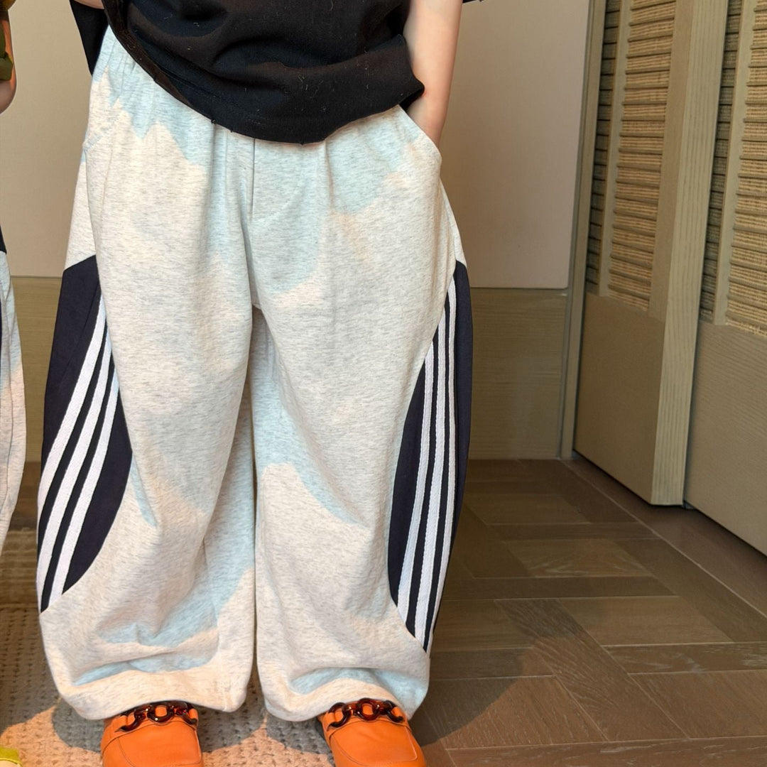 【90-150】サイドラインデザインカジュアルパンツ
