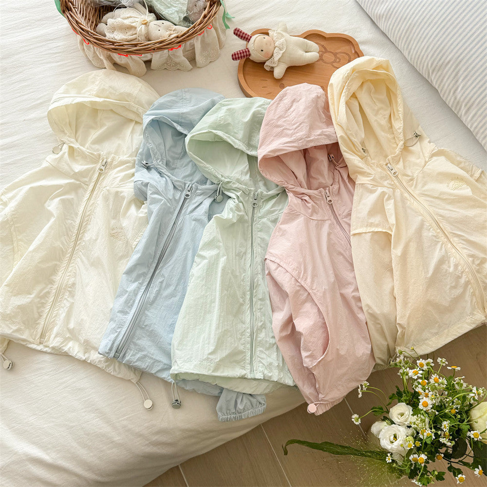 【90-140】フード付きシンプルウィンドブレーカー