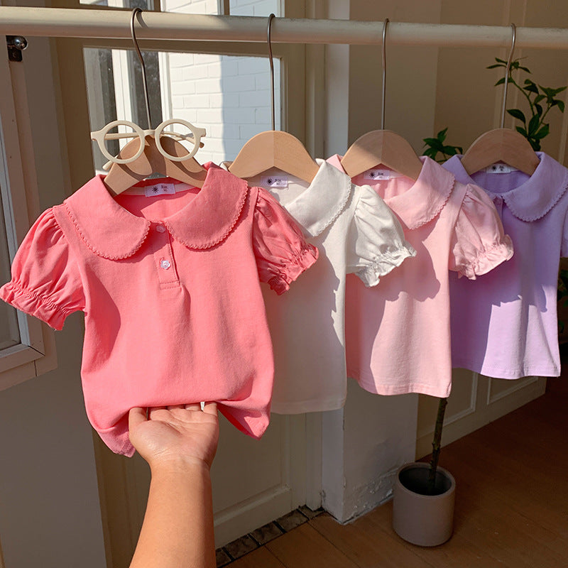 【90-140】パフスリーブポロシャツ