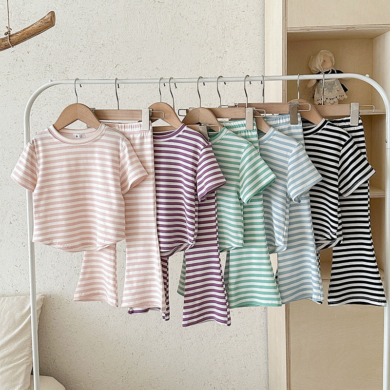 【90-140】ボーダー柄セットアップ