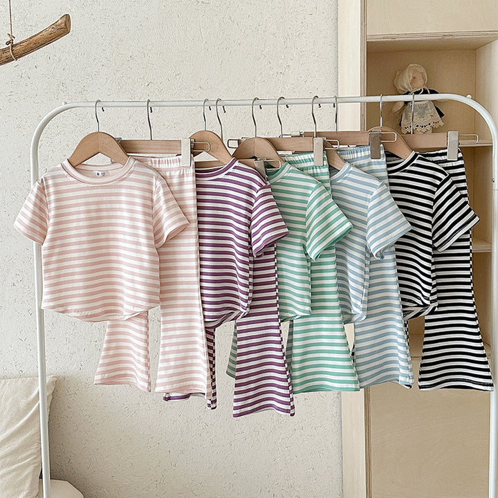 【90-140】ボーダー柄セットアップ