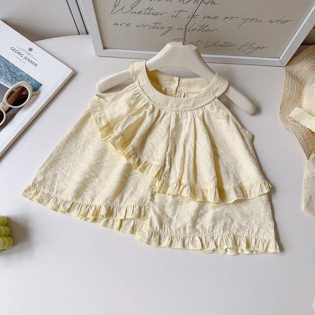 【90-140】フリルデザインホルターネックセットアップ