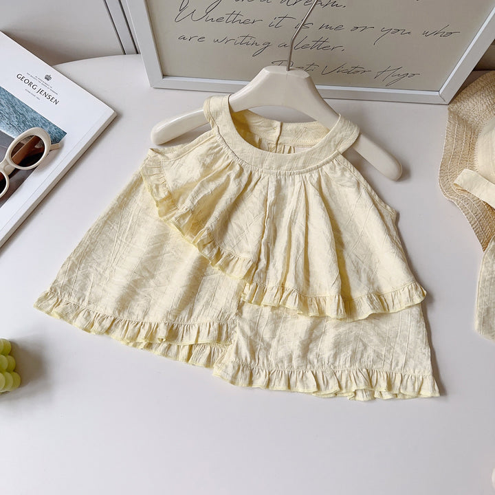 【90-140】フリルデザインホルターネックセットアップ