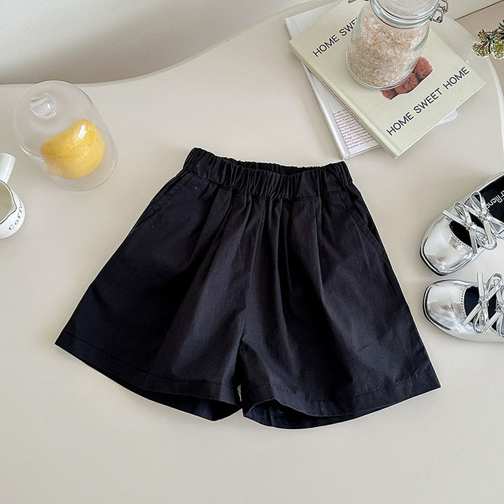 【90-150】シンプルタックショートパンツ
