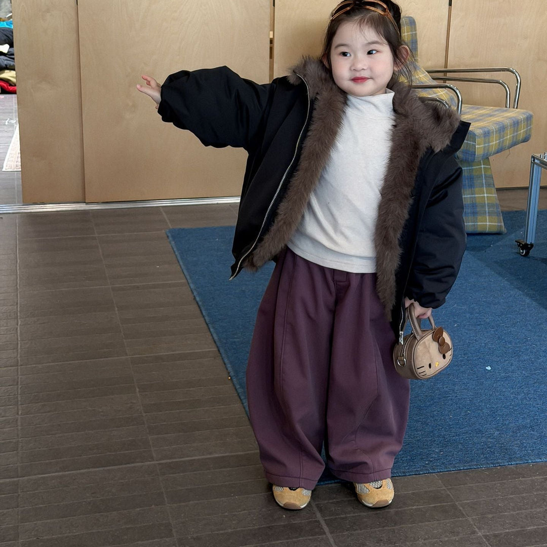 【90-140】あったかワイドパンツ