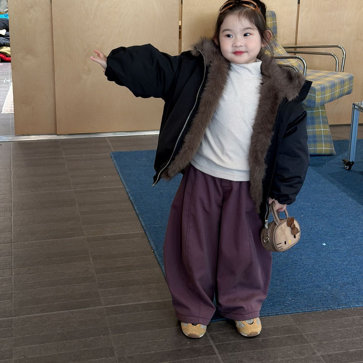 【90-140】あったかワイドパンツ