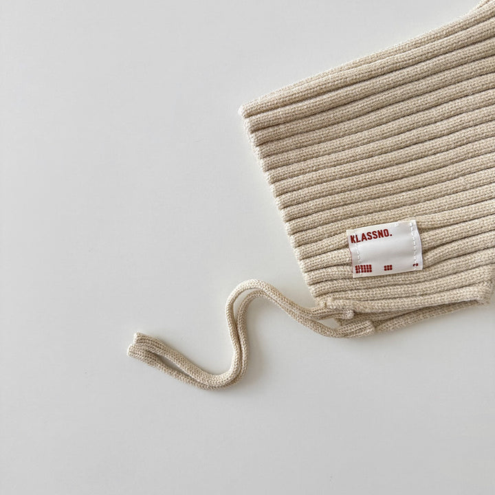 【42-49cm】あご紐付きリブニット帽