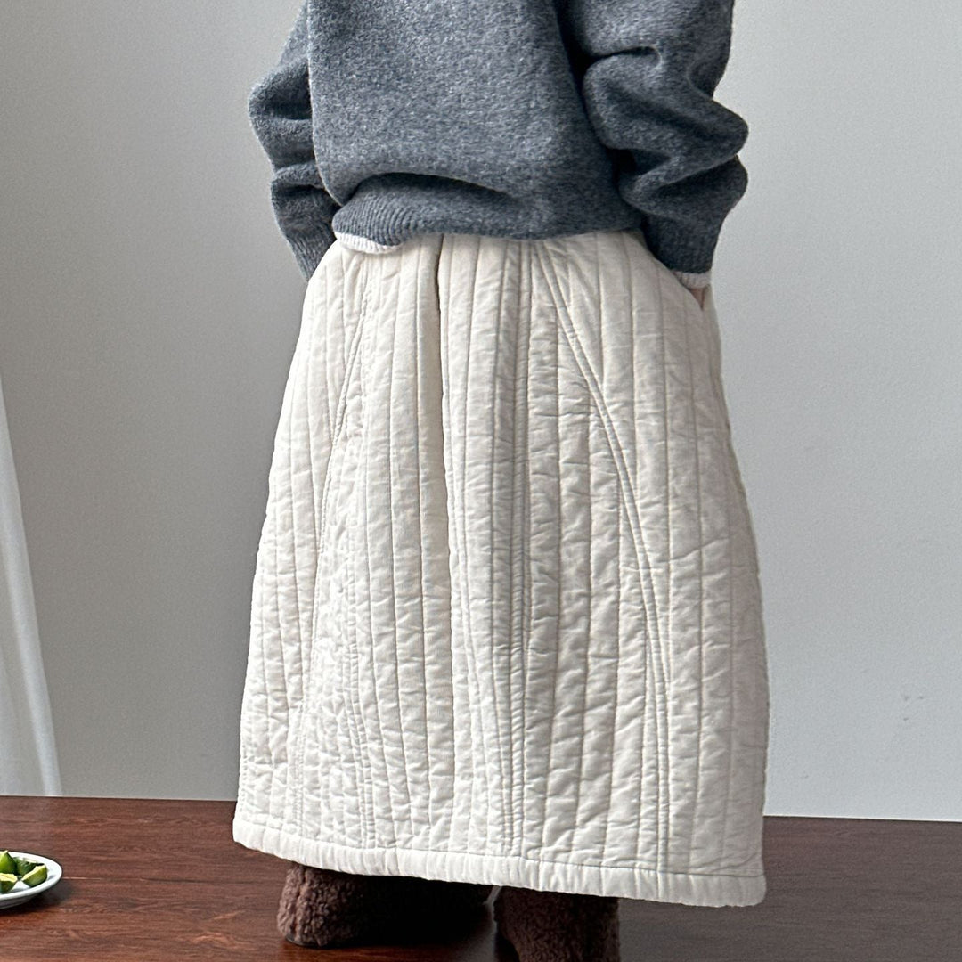 【90-150】キルティングロングスカート