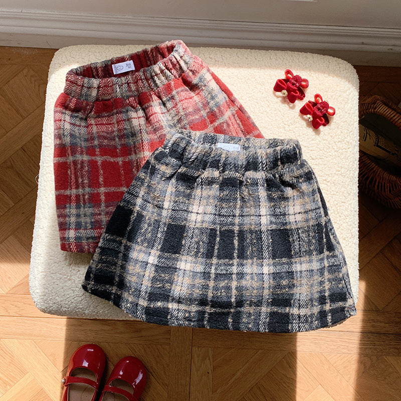 【90-150】チェック柄ミニスカート