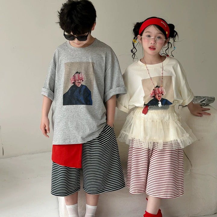 【100-150】フロントプリントTシャツ