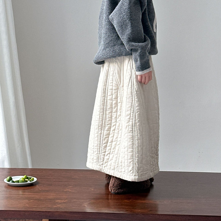 【90-150】キルティングロングスカート