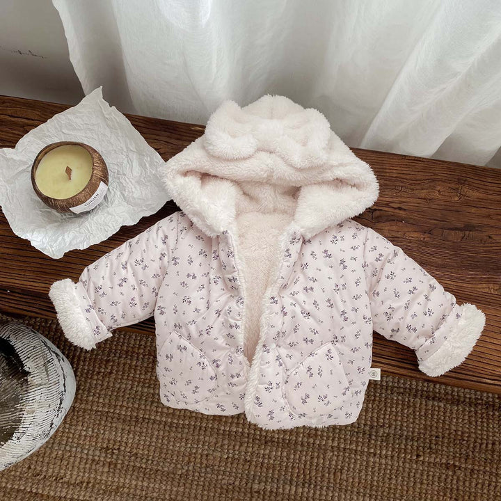 【73-100】リボンフード付きあったかジャケット