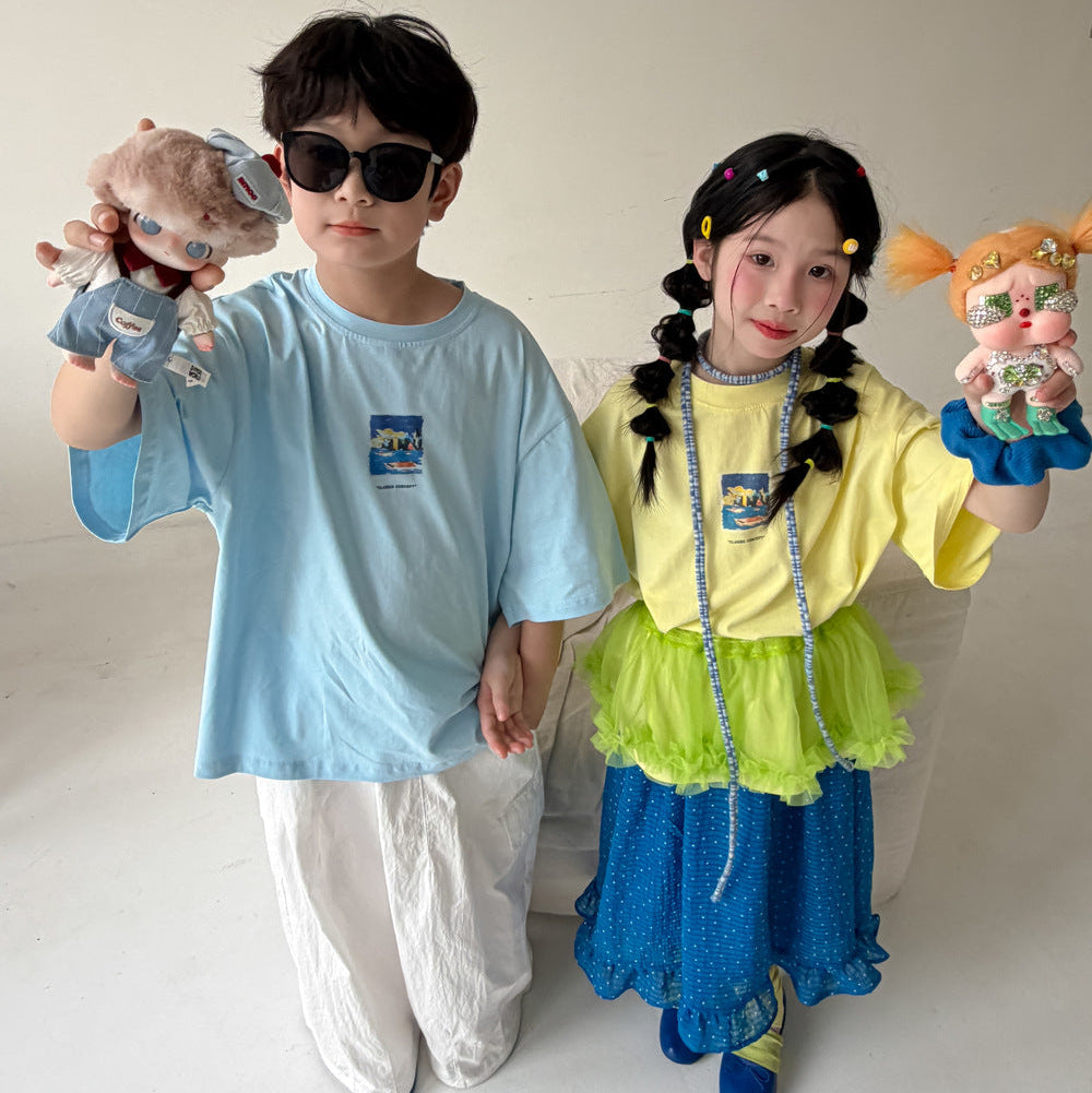 【100-150】レタープリントTシャツ
