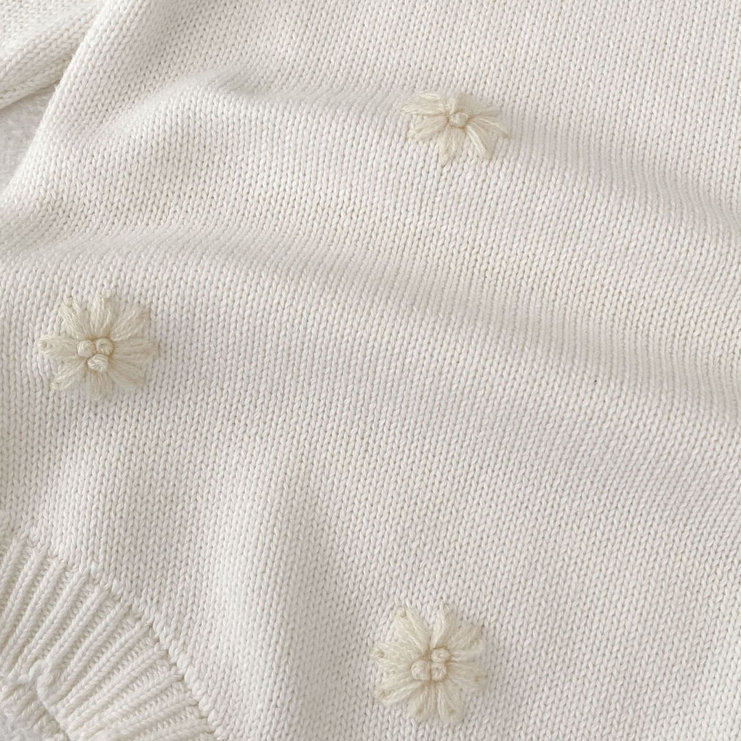 【73-90】花柄長袖ニットロンパース