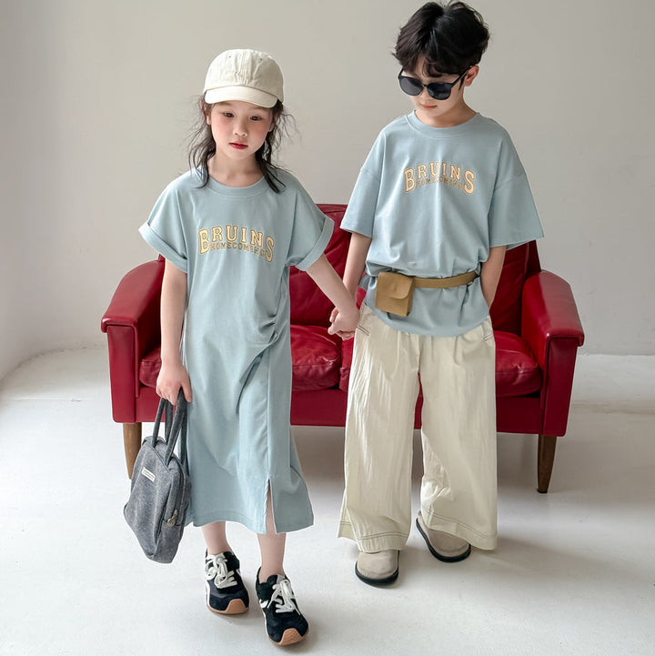 【90-150】フロントロゴTシャツワンピース