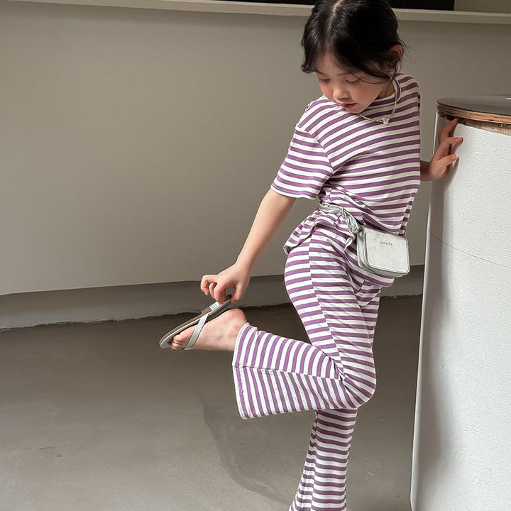 【90-140】ボーダー柄セットアップ