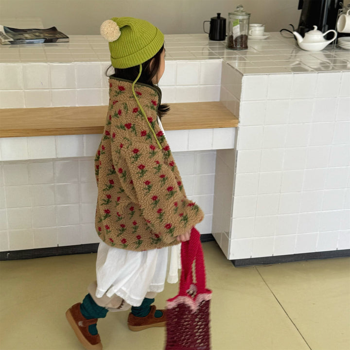 【80-130】花柄フリースジャケット