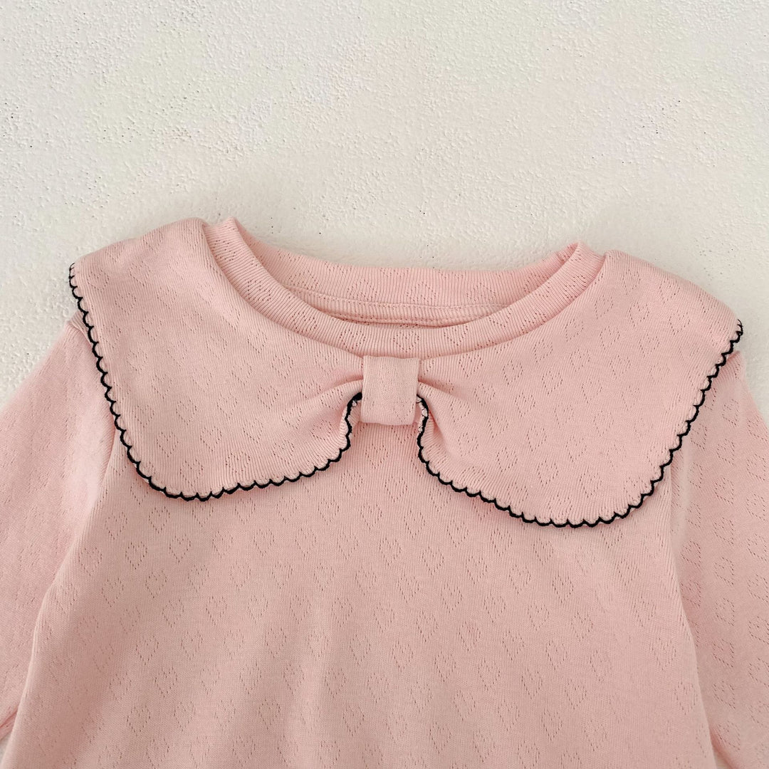 【73-90】デザインカラー長袖ロンパース