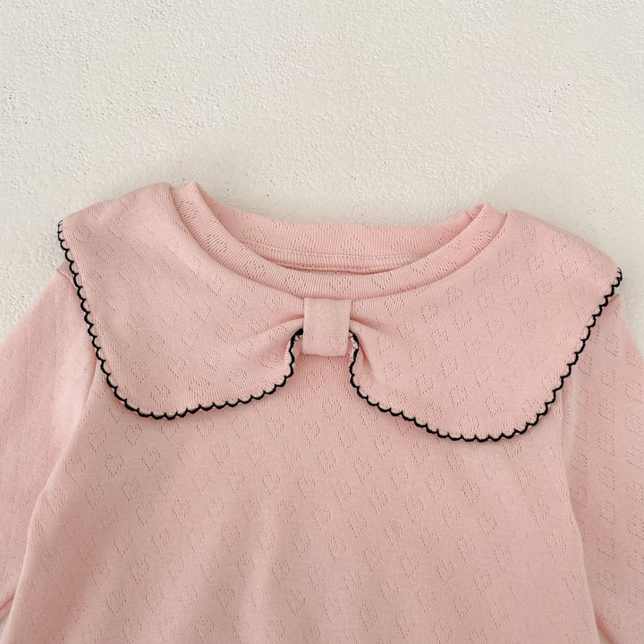 【73-90】デザインカラー長袖ロンパース