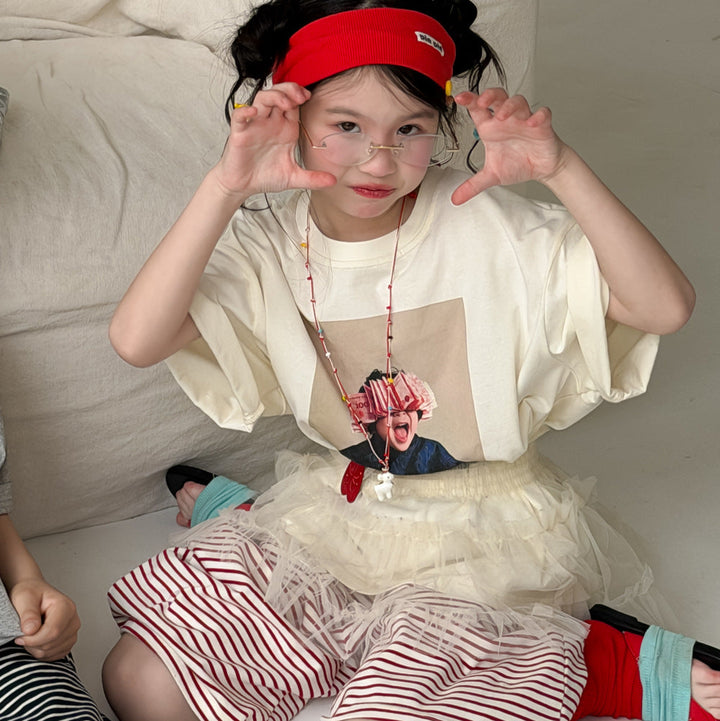 【100-150】フロントプリントTシャツ