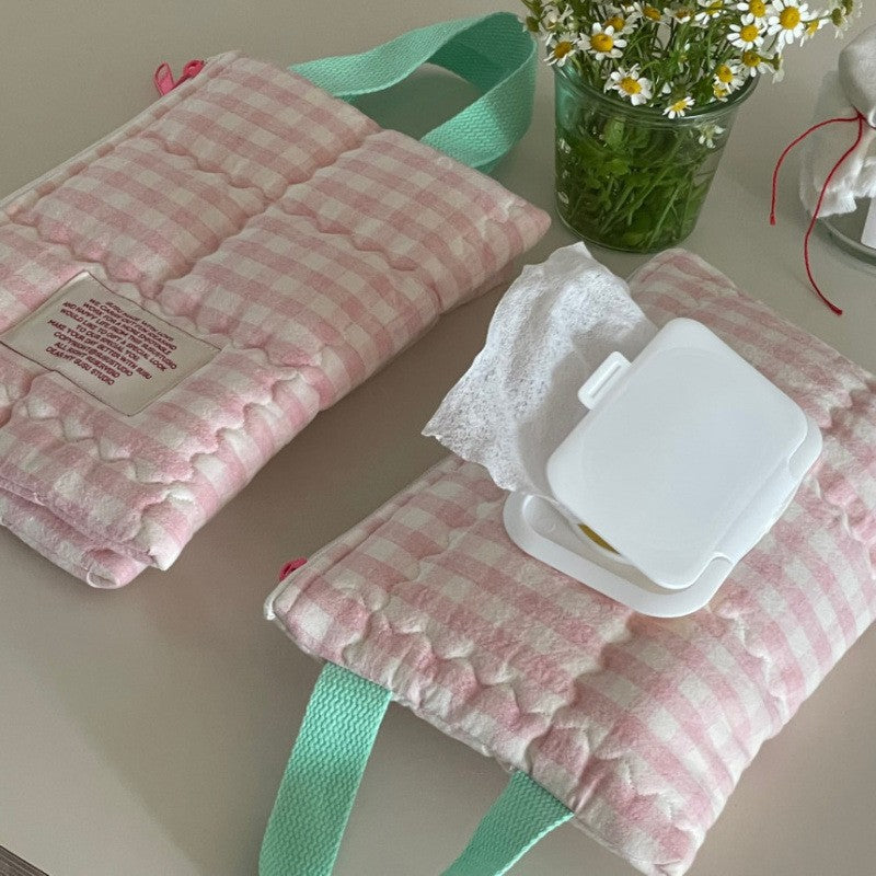 チェック柄ウェットティッシュケース