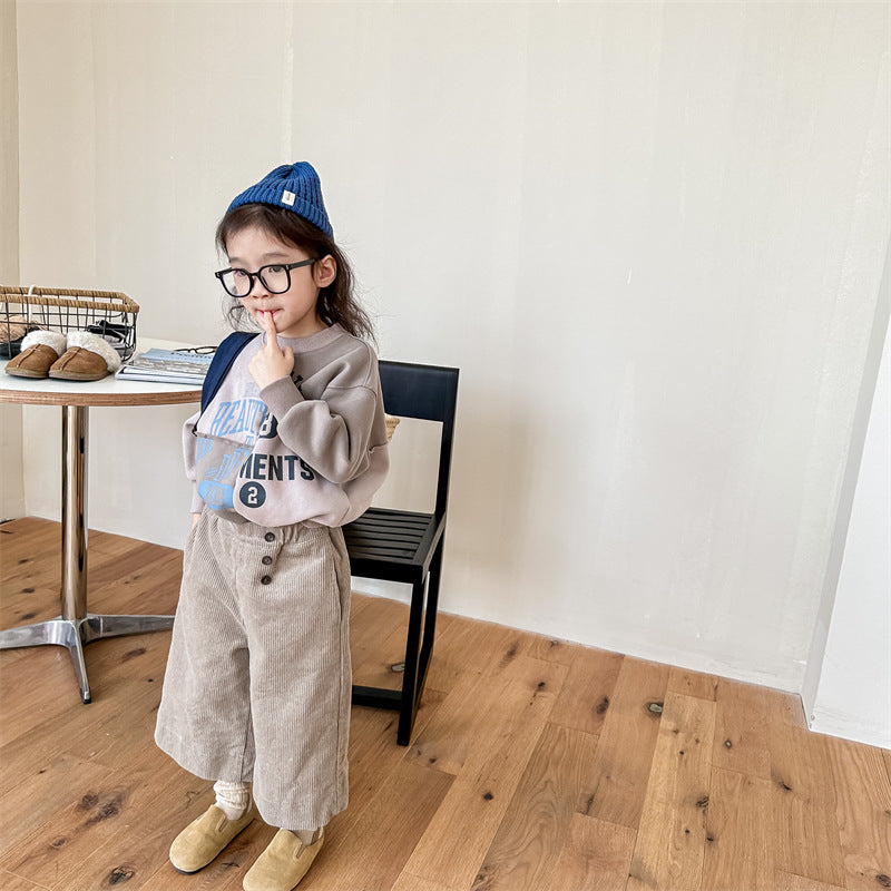 【80-130】コーデュロイワイドパンツ