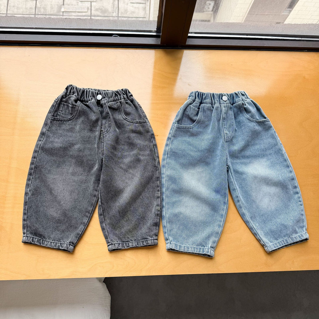 【80-150】ポケットデザインカーブデニムパンツ