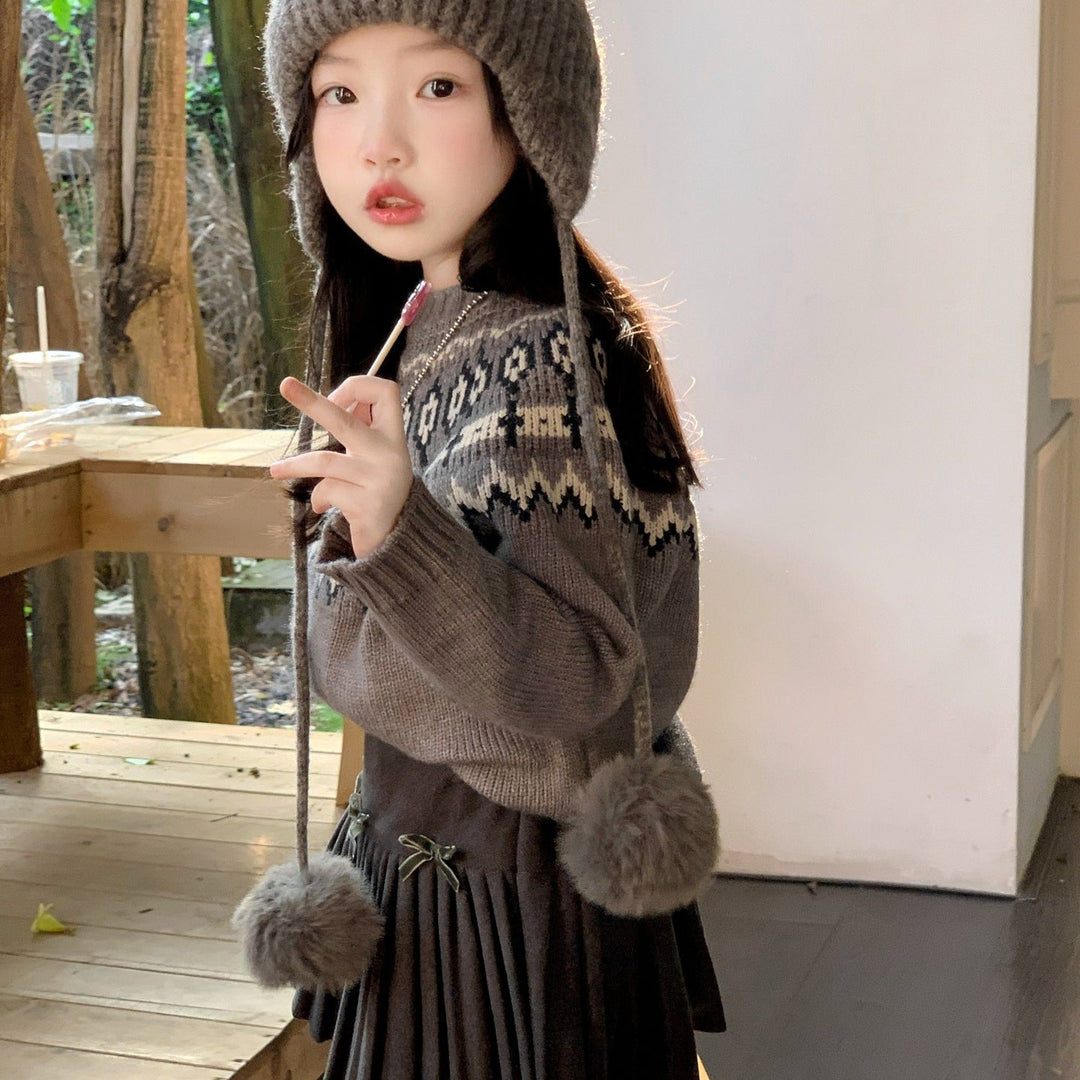 【90-140】ノルディック風ニット